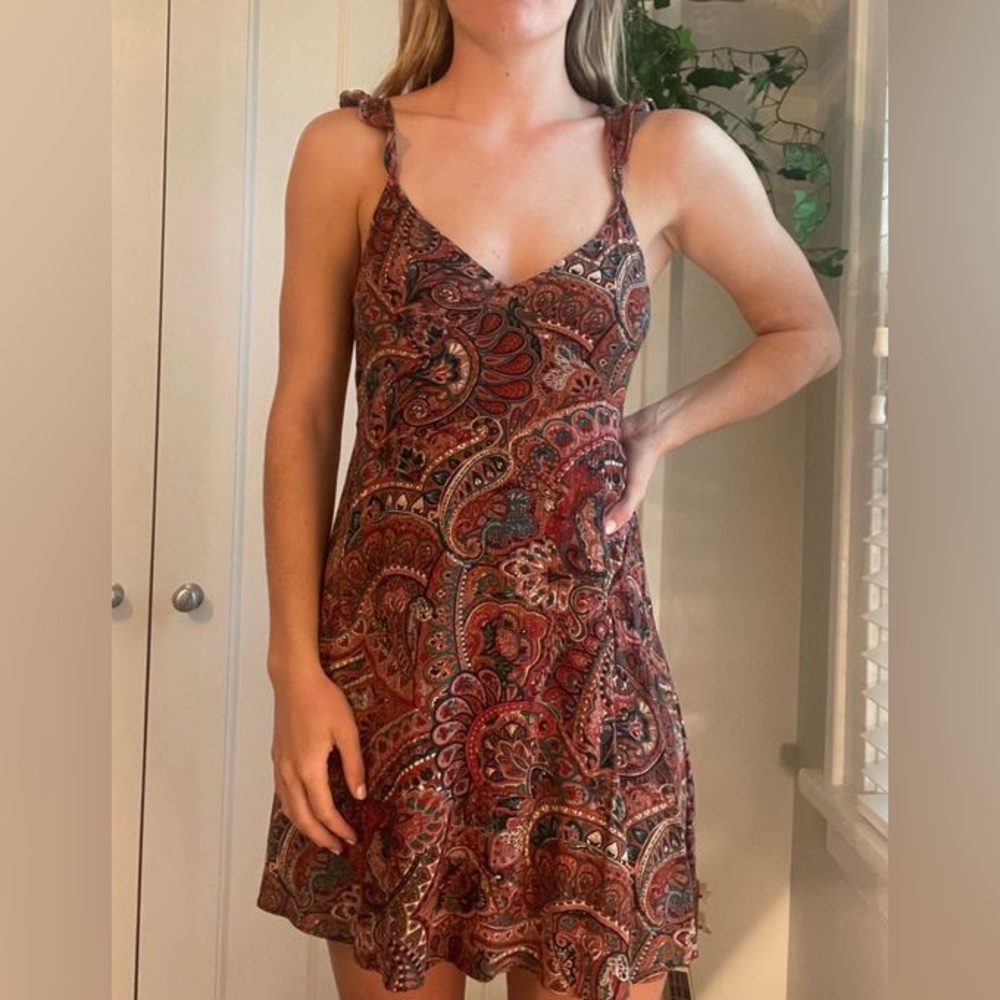 AEO Brown Print Summer Dress